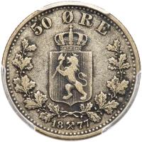 Norway. 50 Ore, 1877 - 2