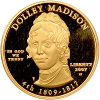 2007-W. Abigail Adams. $10.00 (1/2 oz) Gold Proof