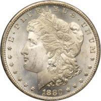 1880-CC Morgan $1. Rev of 1879