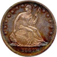 1862 Liberty Seated 50C