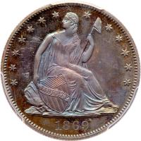 1869 Liberty Seated 50C