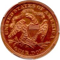1867 Pattern Quarter Dollar. Copper, reeded edge. Judd-590. Pollock-654. Low Rarity-7 - 2