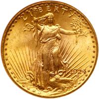 1924 $20 St. Gaudens NGC MS64