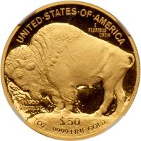 2010-W. Buffalo Gold $50.00 (1 oz) .9999 Fine. NGC PF-70 Ultra Cameo - 2