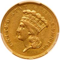 1854-O $3 Gold