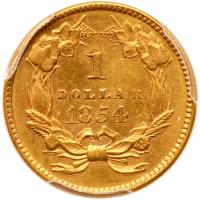 1854 $1 Gold Indian - 2