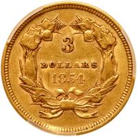 1854 $3 Gold - 2