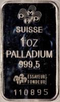 Switzerland Pamp Palladium 1 oz 999.5 Proof Ingot - 2