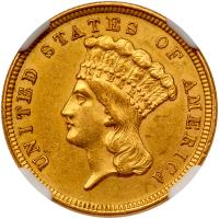 1854 $3 Gold NGC MS61