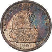 1891 Liberty Seated 50C NGC Proof 66