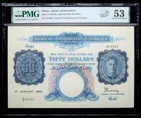 Malaya / British Administration. 50 Dollars, 1942 (ND 1945)