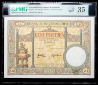 French Indo-China, Banque de I'Indochine. 100 Piastres, ND (1936-39)