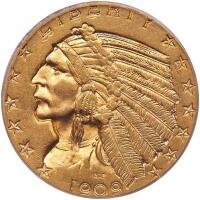 1909-D $5 Indian PCGS MS62
