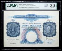 Malaya / British Administration. 50 Dollars, 1942 (ND 1945)