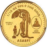 Nepal. 1/10 Ounce-Asarfi, VS2054-1997