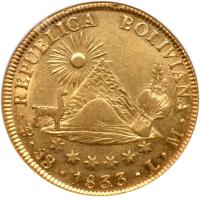 Bolivia. 8 Escudos, 1833-LM (Potosi) - 2
