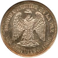 Bolivia. Silver Plated Bronze Pattern Boliviano, 1868 - 2