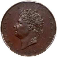 Great Britain. Proof Bronze Halfpenny, 1826