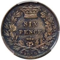 Great Britain. Proof Sixpence, 1839 - 2