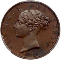 Great Britain. Proof Bronzed Halfpenny, 1839