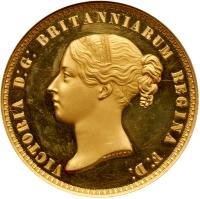 Great Britain. Proof 'Una & Lion' gold 5 Pounds, 1839