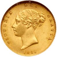 Great Britain. Half Sovereign, 1851