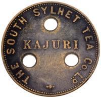 India. Bronze Tokens (2), of the South Sylhet Tea Co. Ltd., Kajuri