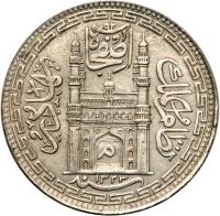 Indian States: Hyderabad. Silver Rupee AH1328 Year 40