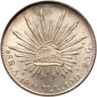 Mexico. 8 Reales, 1891-As ML