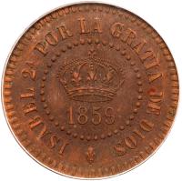 Philippines. Pattern 2 Centavos, 1859