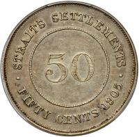 Straits Settlements. 50 Cents, 1905 (B) - 2