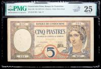 French Indochina, Banque de I'Indochine. 5 Piastres, ND (1927-31)