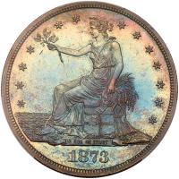 1873 Pattern Trade Dollar. Silver, reeded edge. Judd-1322. Pollock-1465. R-4
