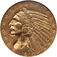 1910-D $5 Indian NGC MS63