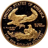 1986-W. $50.00 American Proof Gold Eagle - 2