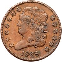 1828 Classic Head 1/2C. 13 Stars