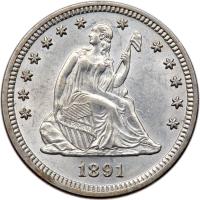 1891 Liberty Seated 25C