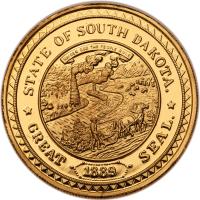 1988. South Dakota 1 oz .999 Fine Gold Gem Proof Medal