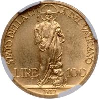 Vatican. 100 Lire, 1937 - 2