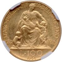 Vatican. 100 Lire, 1944 - 2