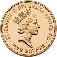 Great Britain. 5 Pounds, 1990