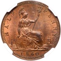 Great Britain. Halfpenny, 1860 - 2