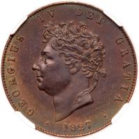 Great Britain. Halfpenny, 1827