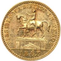 1863. Gold Uniface Token Washington on Horseback