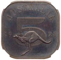 Australia. George V 1921-dated Australia square 'Crown' or Five Shillings - 2