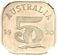 Australia. George V 1920-dated Australia square 'Crown' or Five Shillings - 2