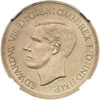 Australia. Edward VIII 1937-dated Australia 'Crown' or Five Shillings