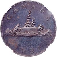 Canada. Edward VIII 1937-dated Canada 'Dollar.' - 2
