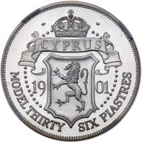 Cyprus. Edward VII 1901-dated Cyprus '36 Piastres' - 2
