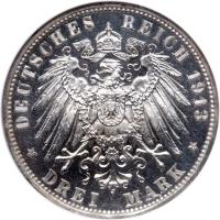 German States: Prussia. 3 Marks, 1913-A - 2